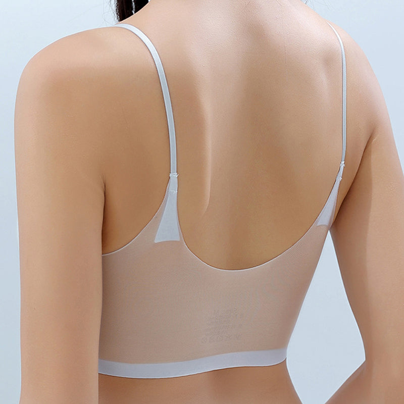 Ultra thin seamless silk bra