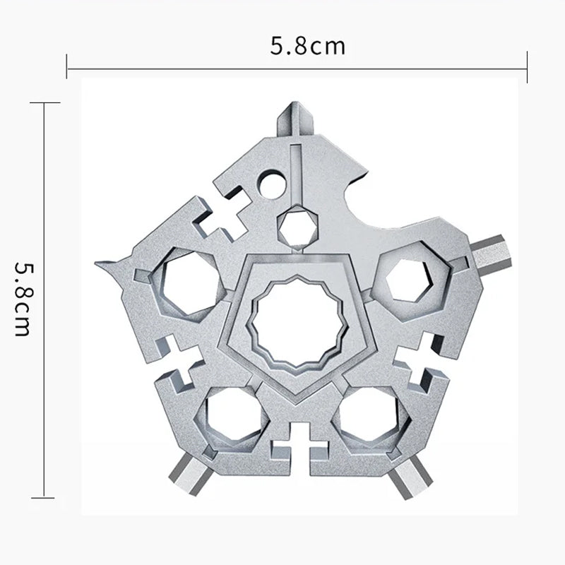 23-in-1 pentagonal pocket tool