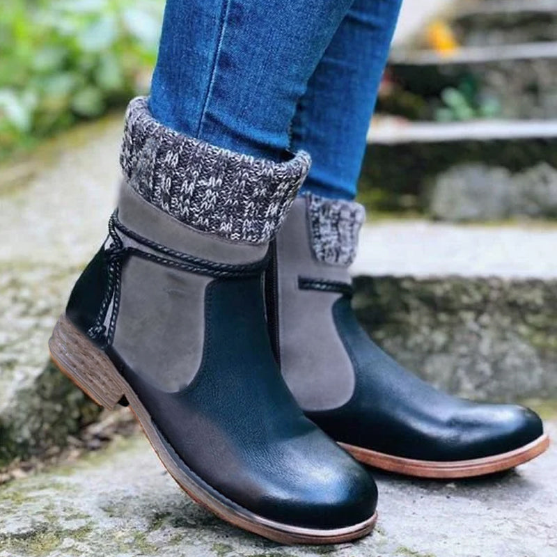 Tall cotton boots with fleece lining