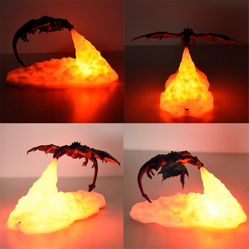 LED night lamp in the shape of a three-dimensional dragon