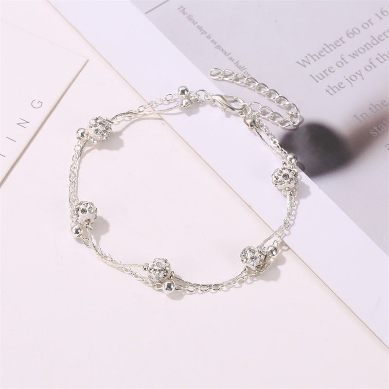 Fashion anklet with double chain