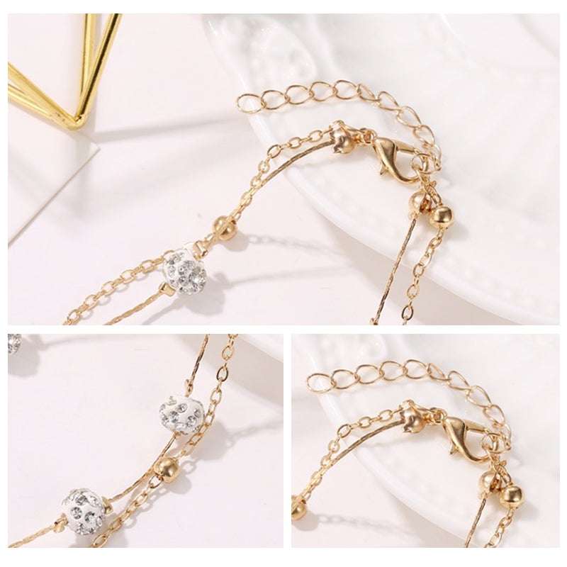 Fashion anklet with double chain