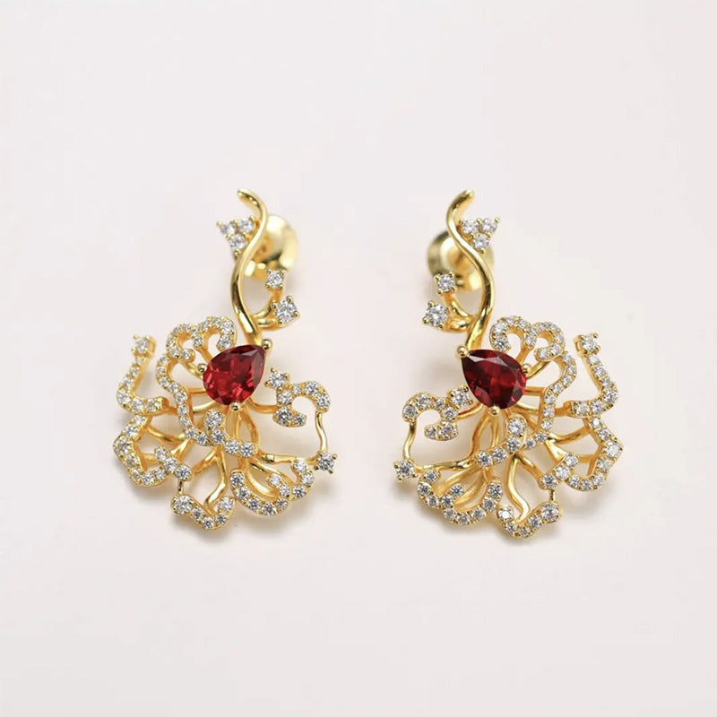 Pear leaf earrings