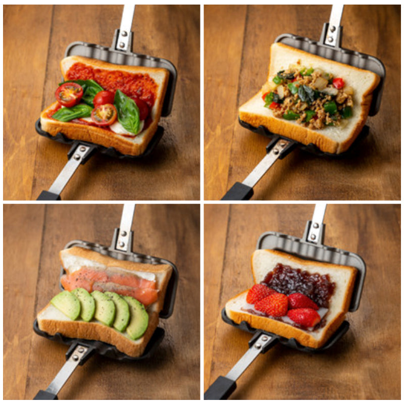 Double sided sandwich baking pan