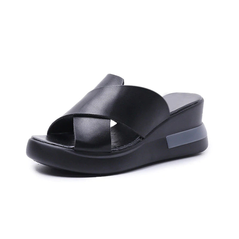 Leather sandals for women / slippers