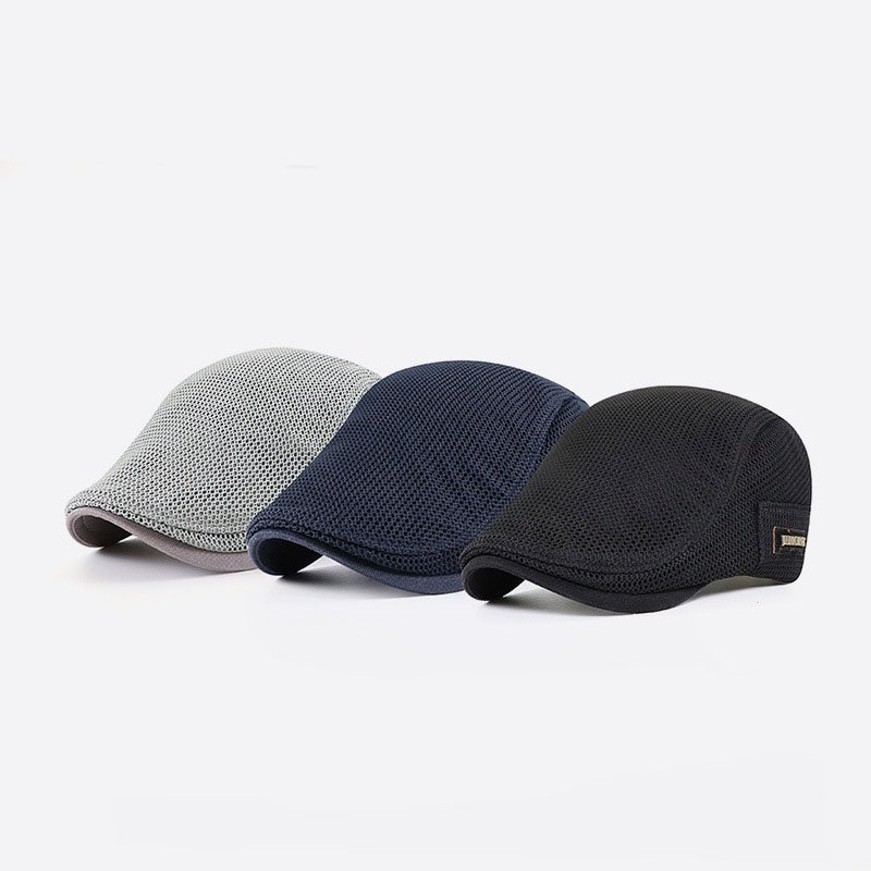 Newsboy summer mesh flat cap for men