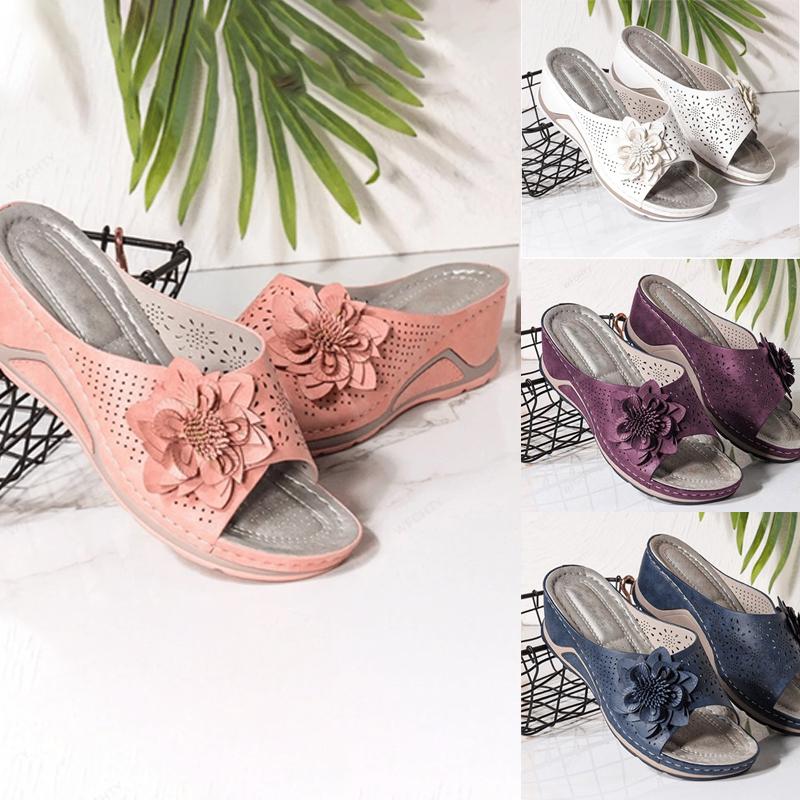 Hollow wedge sandals for women