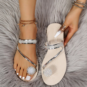 Shiny flat sandals