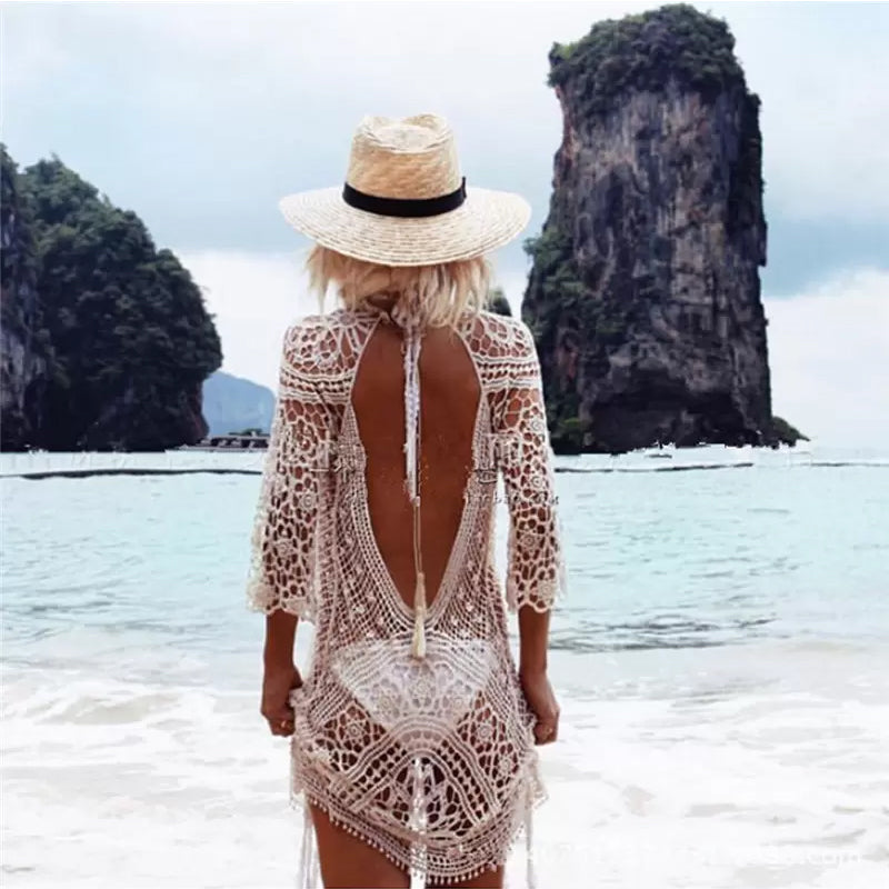 שמלת חוף סרוגה