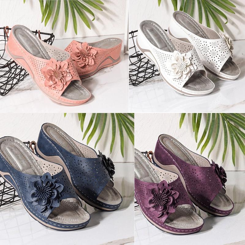 Hollow wedge sandals for women