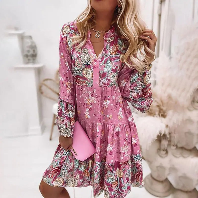 Floral dress with long sleeves 