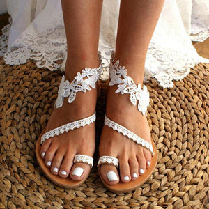 Women's Flat Padded Floral Sandals