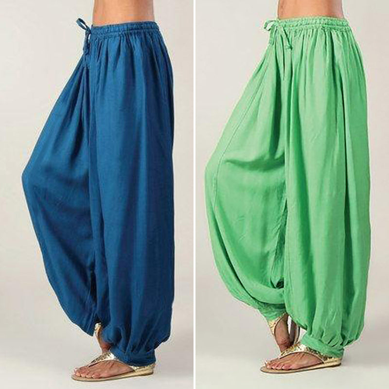 Solid color wide pants