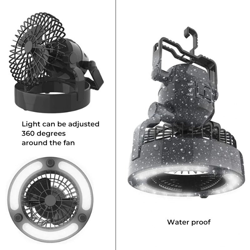 Fan and camping light 2 in 1