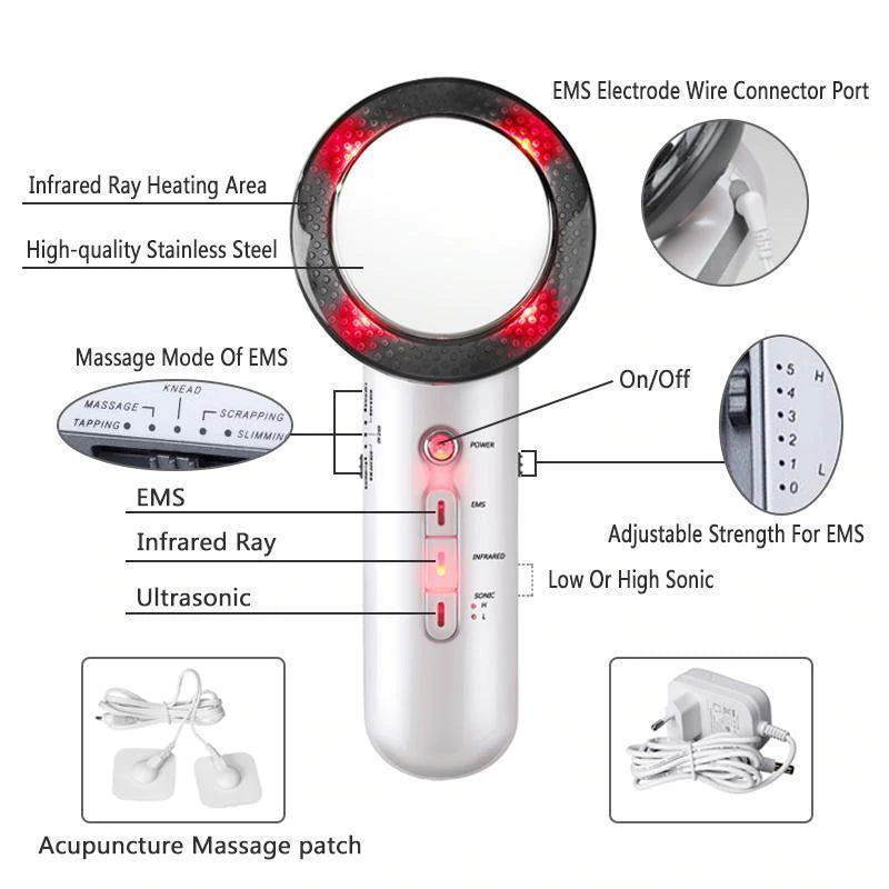 Beauty device 3 in 1 vibration and body massage 