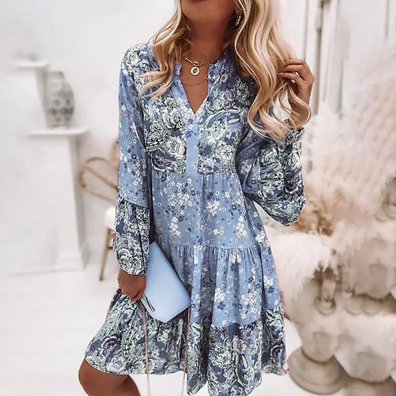 Floral dress with long sleeves 