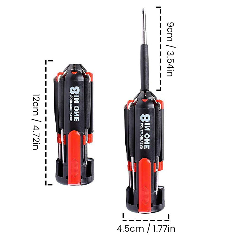 8 screwdrivers in one tool with 2 flashlights