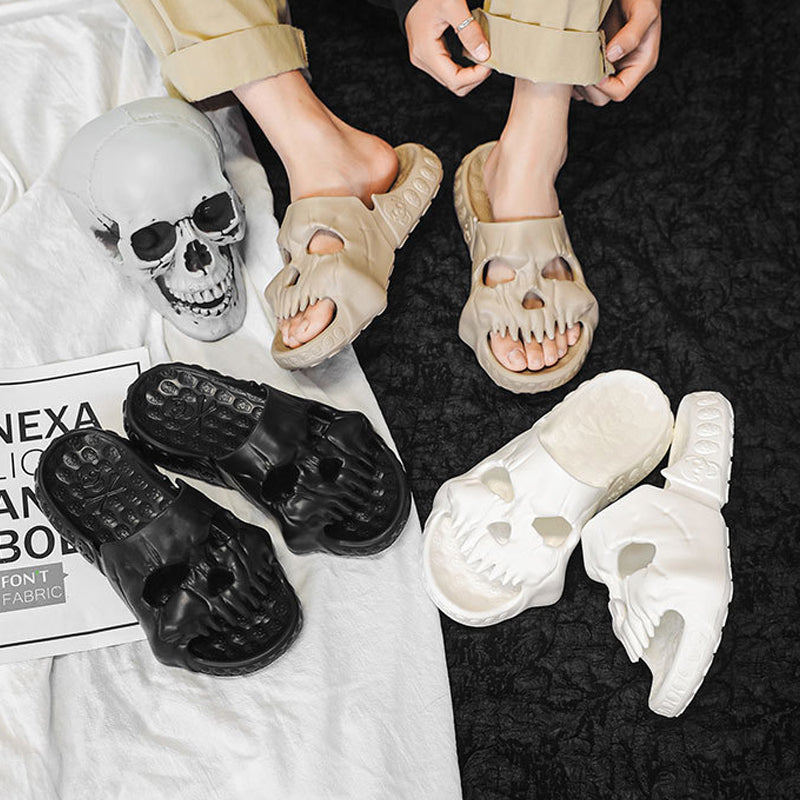 Skull design slippers
