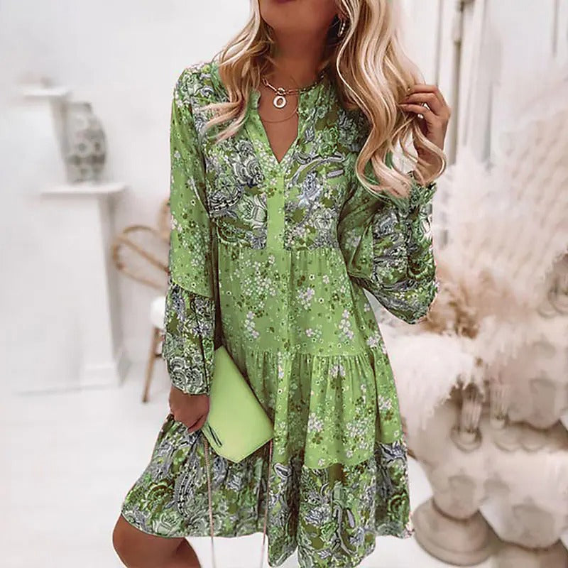 Floral dress with long sleeves 