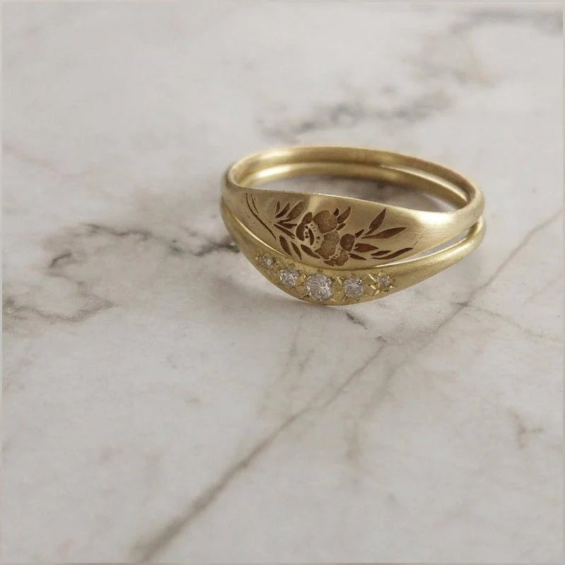 טבעת לבנדר זהב ייחודית