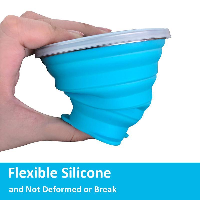 Collapsible silicone travel cup