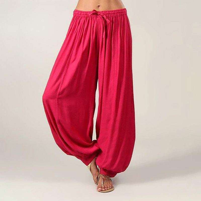 Solid color wide pants