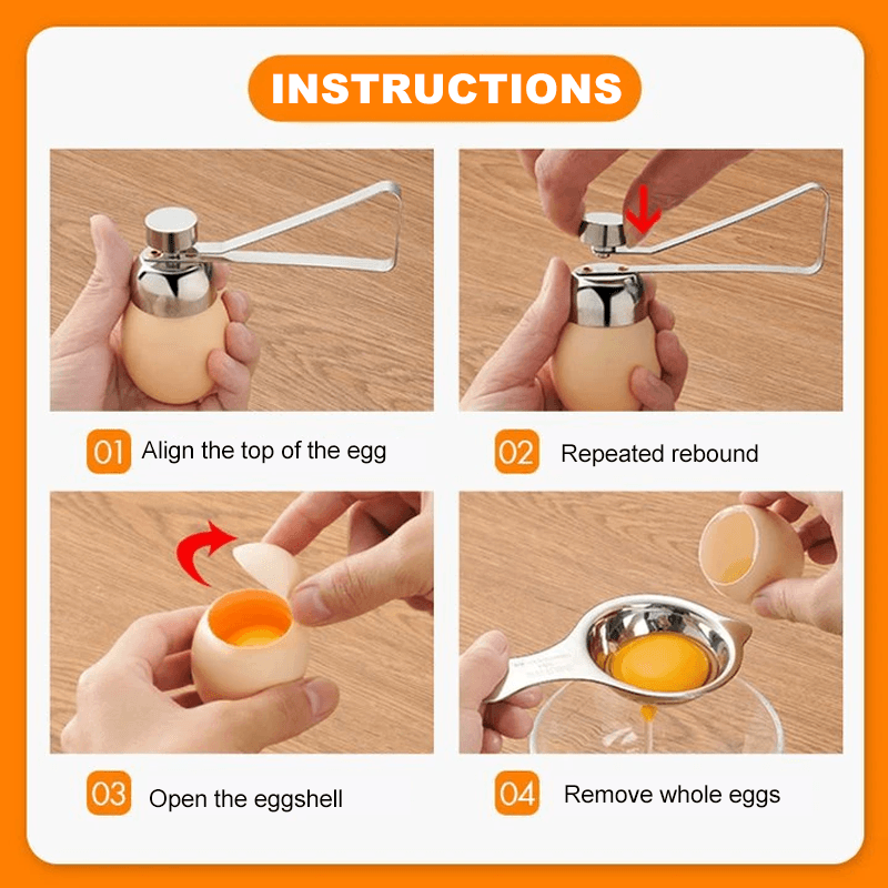 Stainless steel egg opener 