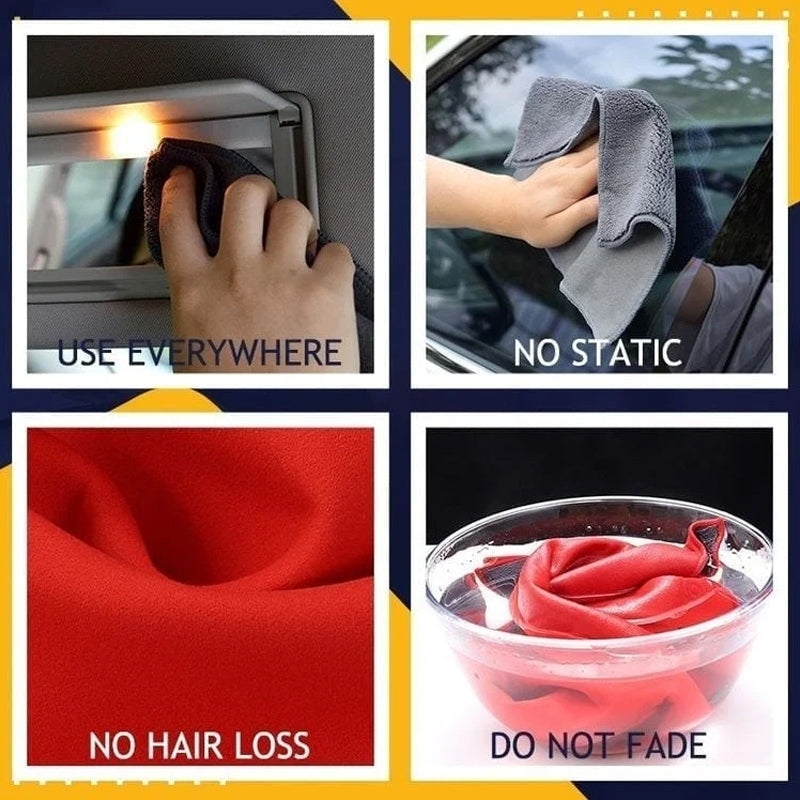 A car wash towel is easily absorbed