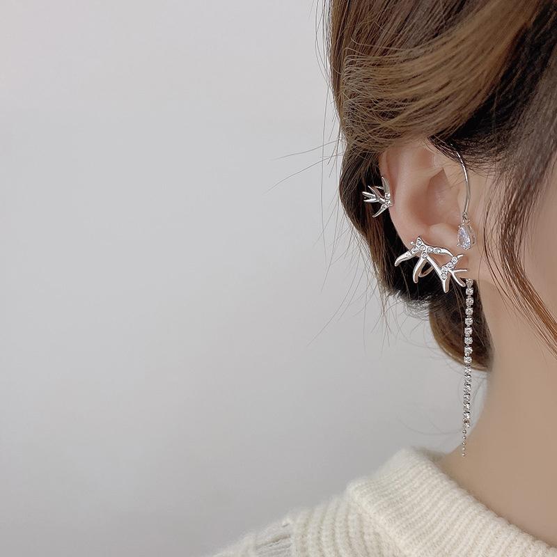 Rhinestone swallow earrings
