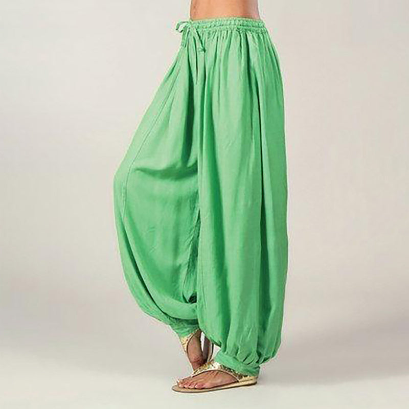 Solid color wide pants