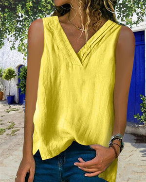 V-neck sleeveless shirt