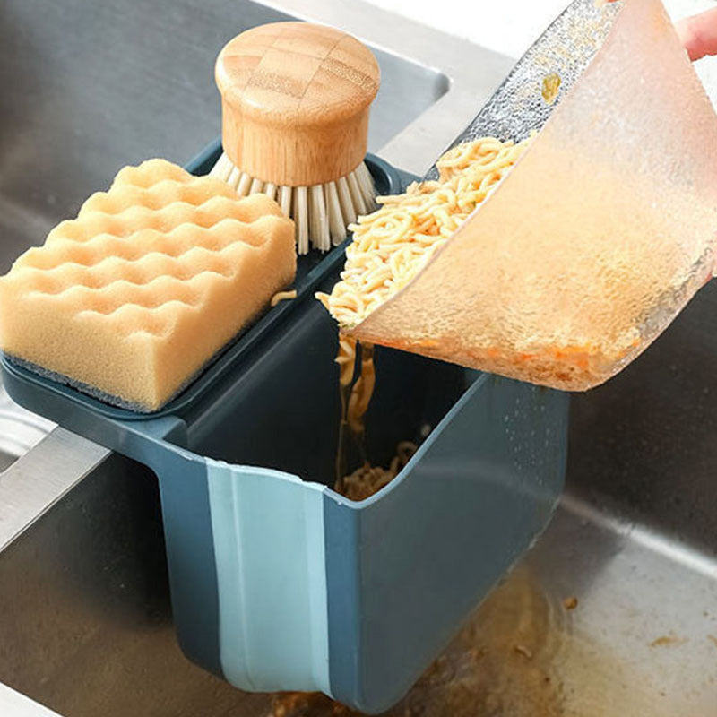 Collapsible drain basket for kitchen sink