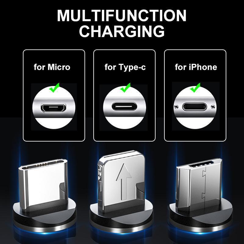 Magnetic LED 3 in 1 USB charging cable