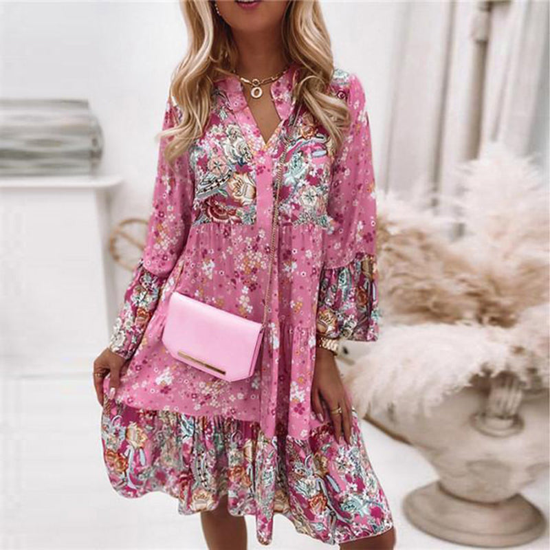 Floral dress with long sleeves 