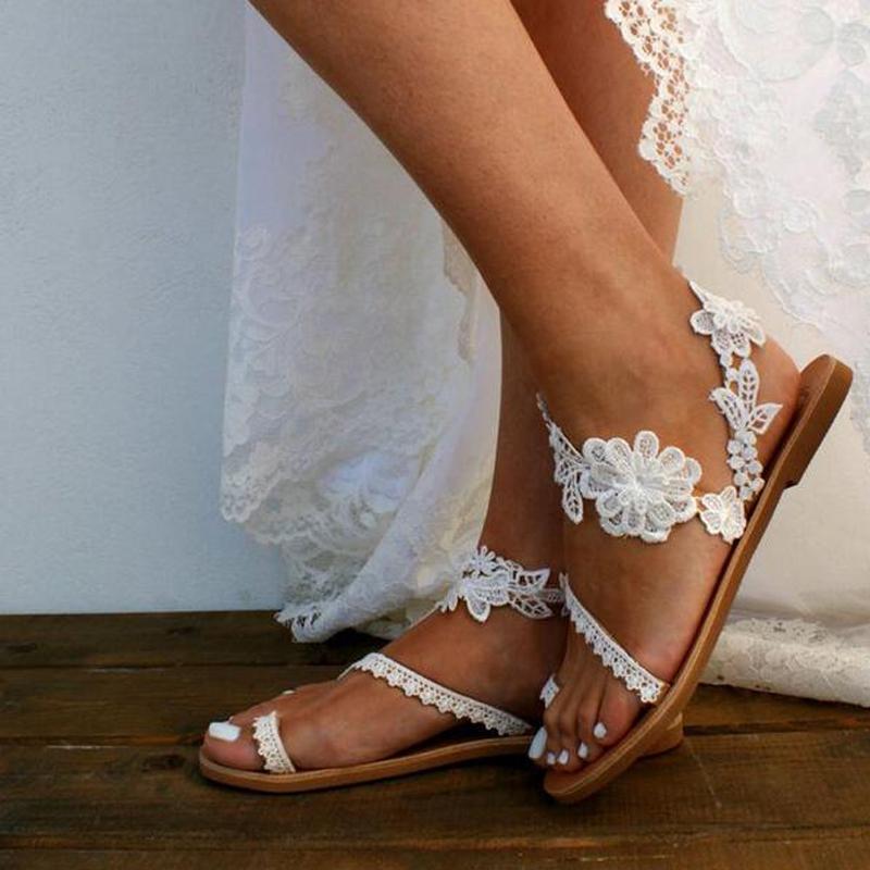 Women's Flat Padded Floral Sandals