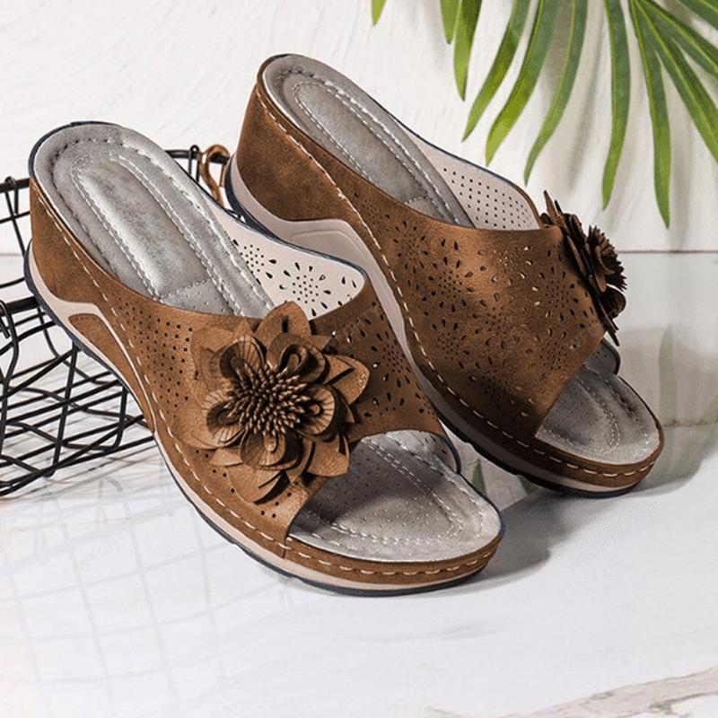 Hollow wedge sandals for women