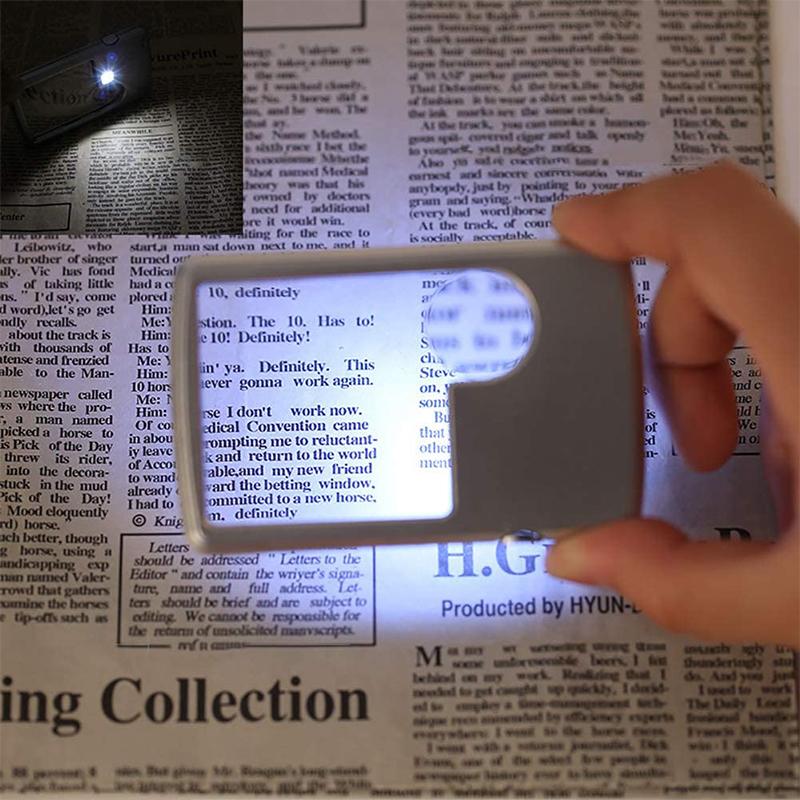 LED card type magnifying glass for reading
