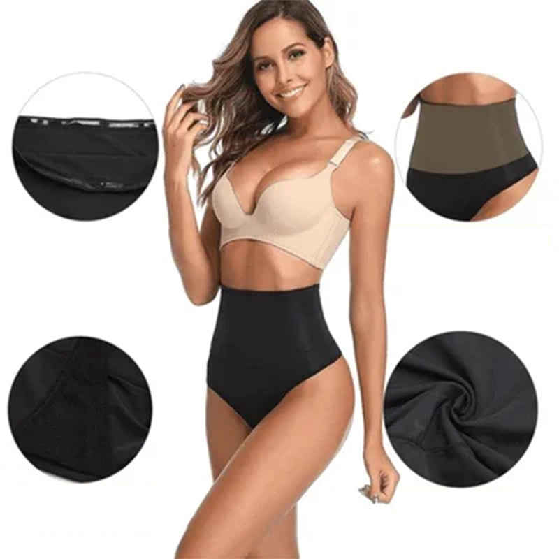 High waisted tummy control thong