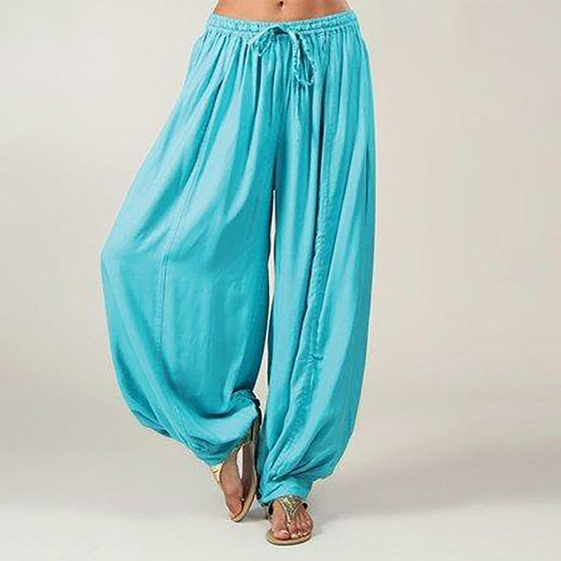 Solid color wide pants