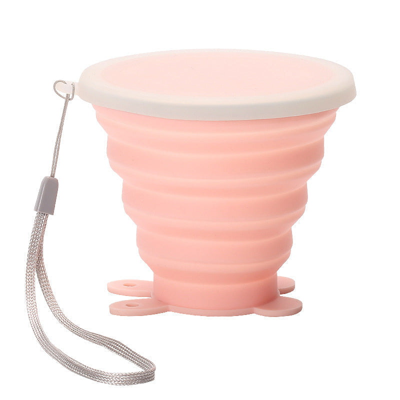 Collapsible silicone water cups with lids
