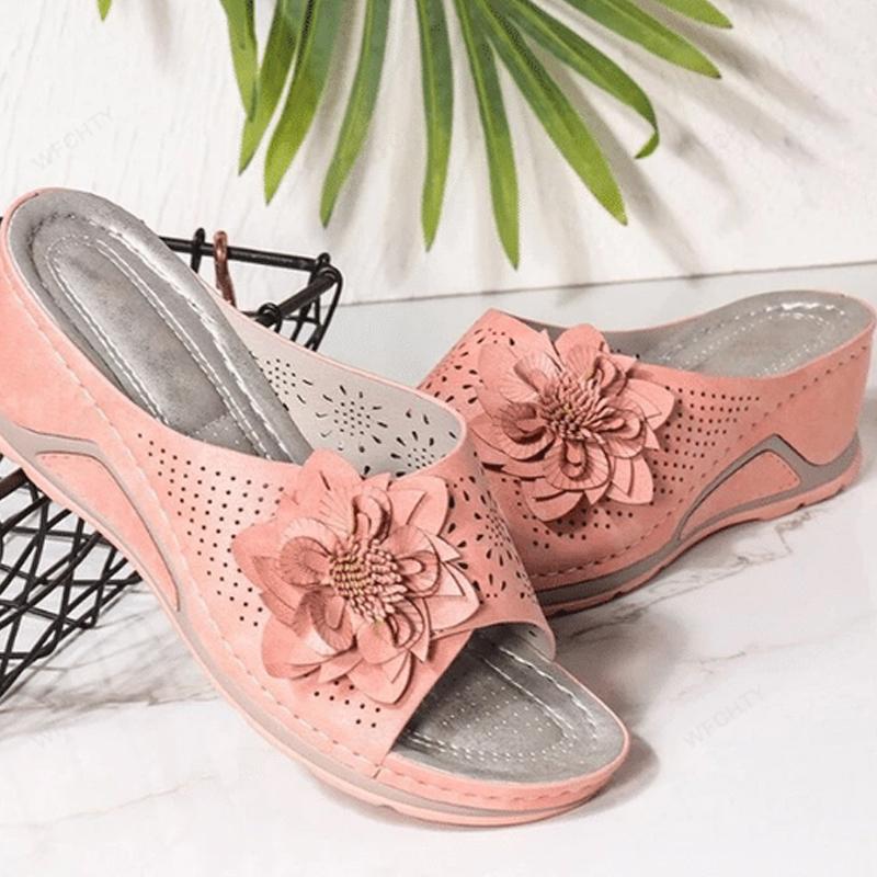 Hollow wedge sandals for women