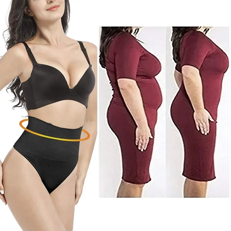 High waisted tummy control thong