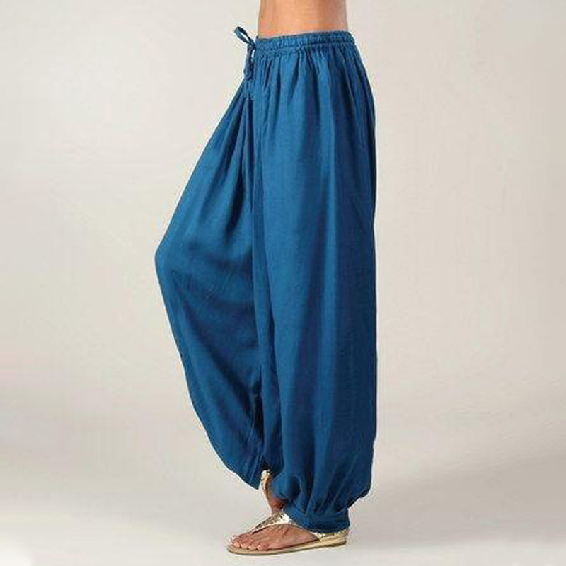 Solid color wide pants