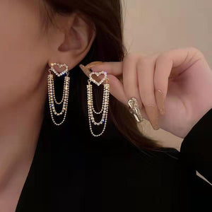 fringe heart earrings