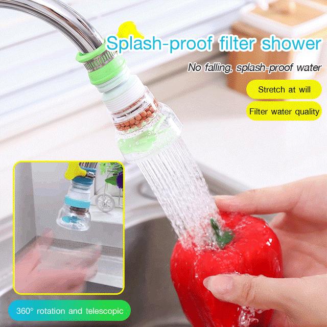 Extendable rotating faucet filter 