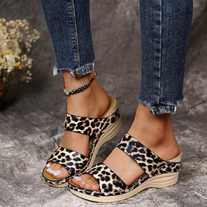 Animal print casual sandals for women