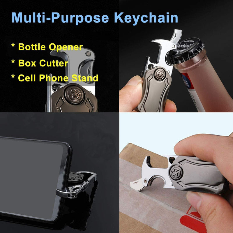 Four-in-one multi-purpose keychain 