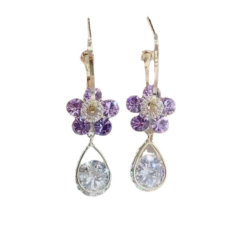 Flower crystal earrings 